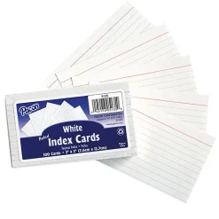 Pacon Index Cards<® Index Cards, 3"x5", Ruled, White, 100 cards (PAC5135)