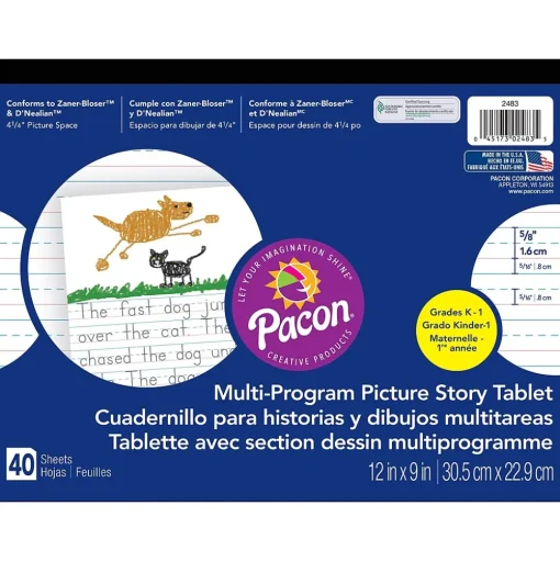 Pacon Classroom Paper<Multi-Program Handwriting Tablet, 40 Sheets, 6/Pack (PAC2483-6)