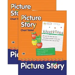 Pacon Easel Paper Pads<Picture Story Chart Tablet, White, Ruled Short, 1-1/2" Ruled, 24" x 32", 25 Sheets Per Pack, 2 Packs (PACMMK07430-2)