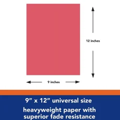 Pacon Construction Paper<Tru-Ray 9" x 12" Construction Paper, Festive Red, 50 Sheets/Pack (PAC103431)