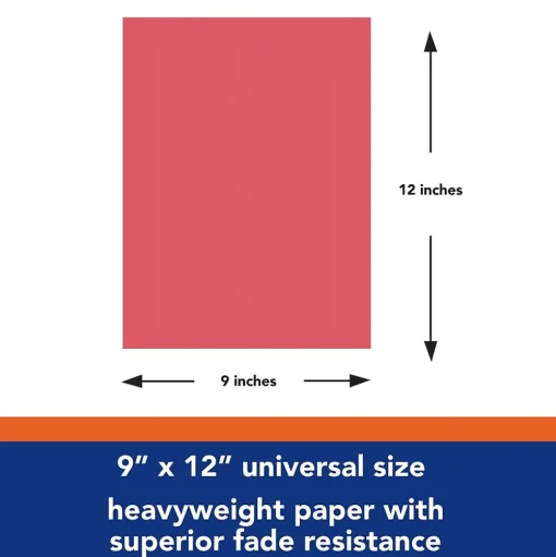 Pacon Construction Paper<Tru-Ray 9" x 12" Construction Paper, Festive Red, 50 Sheets/Pack (PAC103431)