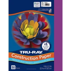 Pacon Construction Paper<Tru-Ray 9" x 12" Construction Paper, Magenta, 50 Sheets/Pack (PAC103000)