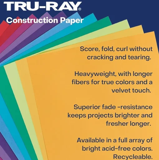 Pacon Construction Paper<Tru-Ray 9" x 12" Construction Paper, Magenta, 50 Sheets/Pack (PAC103000)
