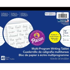 Pacon Classroom Paper<Zaner-Bloser D'Nealian™ Multi-Program Tablet Handwriting Paper, Grades K-1st, 40 Sheets (2480)