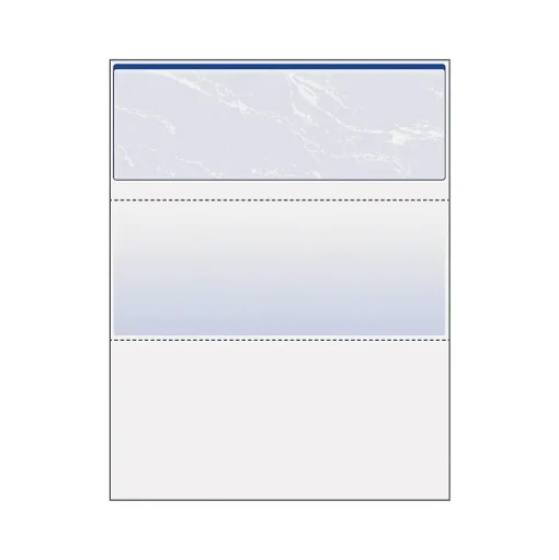 Paris Security & Carbon<DocuGard Standard 8.5" x 11" Business Security Check On Top, 24 lbs., Blue, 500 Sheets/Ream (PRB04501)