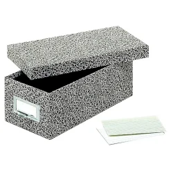 Pendaflex Index Cards<Index Card File Box, Black Agate, 1000 Card Capacity (GLW 93 BLA)