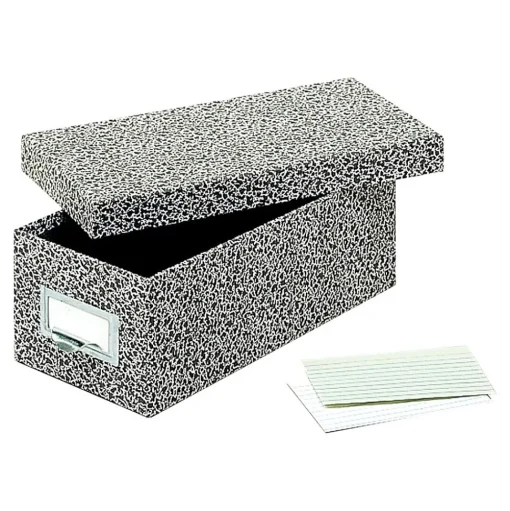 Pendaflex Index Cards<Index Card File Box, Black Agate, 1000 Card Capacity (GLW 93 BLA)