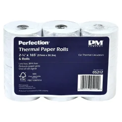 PM Company Pos Paper<Thermal Cash Register Paper Rolls, 2 1/4" x 165', BPA Free, 6 Rolls/Pack (PMC05212)