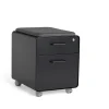 Poppin File Cabinets<Black Mini Stow 2-Drawer Vertical File Cabinet, Rolling, Black (104730)