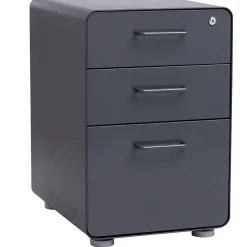 Poppin File Cabinets<Stow 3 Drawer Vertical File, Charcoal, Letter/Legal, 15.75''W (103536)