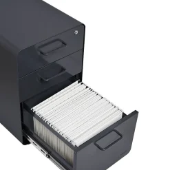 Poppin File Cabinets<Stow 3 Drawer Vertical File, Charcoal, Letter/Legal, 15.75''W (103536)