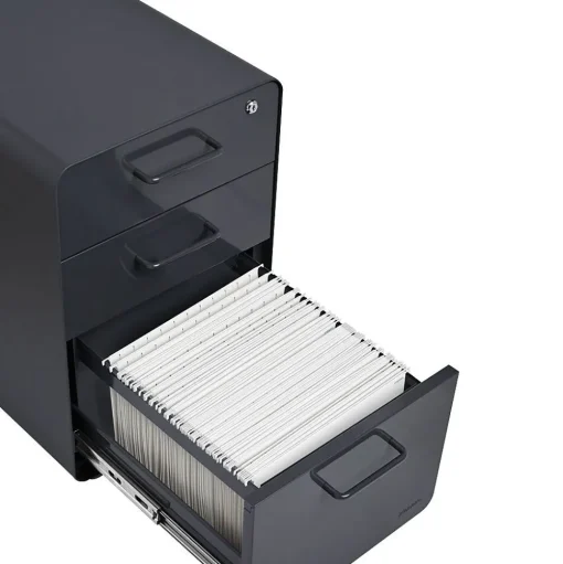 Poppin File Cabinets<Stow 3 Drawer Vertical File, Charcoal, Letter/Legal, 15.75''W (103536)