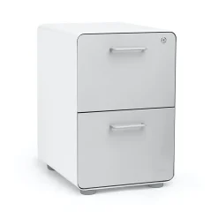 Poppin File Cabinets<, Stow 2-Drawer File Cabinet, White & Light Gray (101834)