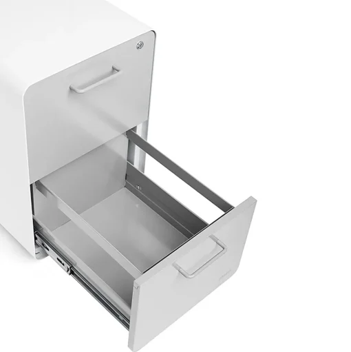 Poppin File Cabinets<, Stow 2-Drawer File Cabinet, White & Light Gray (101834)