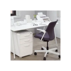Poppin File Cabinets<Stow 3-Drawer Mobile Vertical File Cabinet, Letter/Legal Size, Lockable, 24"H x 15.75"W x 20"D, White (100425)