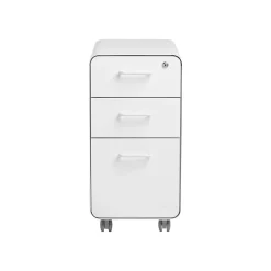 Poppin File Cabinets<The Sort-It-Out 3-Drawer Mobile Vertical File Cabinet, Letter/Legal Size, Lockable, 25"H x 12.5"W x 20"D, White (104742)