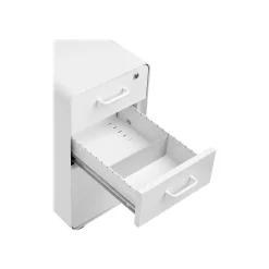 Poppin File Cabinets<The Sort-It-Out 3-Drawer Mobile Vertical File Cabinet, Letter/Legal Size, Lockable, 25"H x 12.5"W x 20"D, White (104742)
