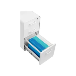 Poppin File Cabinets<The Sort-It-Out 3-Drawer Mobile Vertical File Cabinet, Letter/Legal Size, Lockable, 25"H x 12.5"W x 20"D, White (104742)