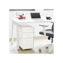 Poppin File Cabinets<The Sort-It-Out 3-Drawer Mobile Vertical File Cabinet, Letter/Legal Size, Lockable, 25"H x 12.5"W x 20"D, White (104742)