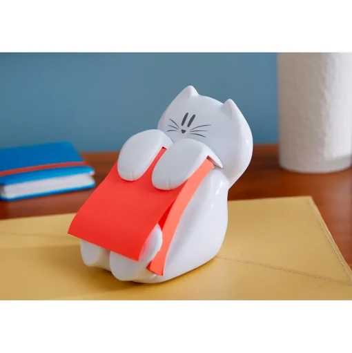 Post-it Pop-Up Dispensers<® Cat Pop-Up Dispenser for 3" x 3" Notes, White (CAT-330)