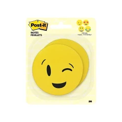 Post-it Post-It Notes<Emoji designs Super Sticky Printed Notes, 3" x 3", Yellow, 30 Sheets/Pad, 2 Pads/Pack (BC-2030-EMOJI)