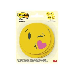 Post-it Post-It Notes<Emoji designs Super Sticky Printed Notes, 3" x 3", Yellow, 30 Sheets/Pad, 2 Pads/Pack (BC-2030-EMOJI)