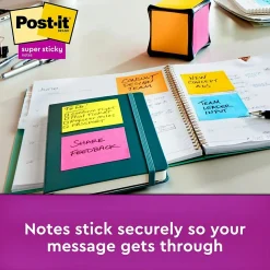 Post-it Post-It Notes<Full Adhesive Notes, 3" x 3", Energy Boost Collection, 30 Sheet/Pad, 4 Pads/Pack (F3304SSAU)