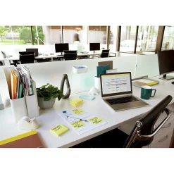 Post-it Post-It Notes<Greener Recycled Notes, 3" x 3", Canary Collection, 100 Sheet/Pad, 12 Pads/Pack (654-RP-YW)