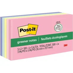 Post-it Post-It Notes<Greener Recycled Notes, 3" x 5", Sweet Sprinkles Collection, 100 Sheet/Pad, 5 Pads/Pack (655RPA)