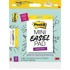 Post-it Easel Paper Pads<® Mini Super Sticky Wall Easel Pad, 15" x 18", 20 Sheets/Pad, 6 Pads/Pack (577SS)
