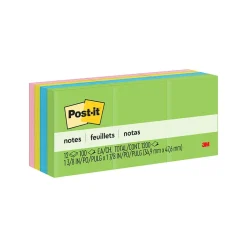 Post-it Post-It Notes<Notes, 1 3/8" x 1 7/8", Collection, 100 Sheet/Pad, 12 Pads/Pack (653AU)