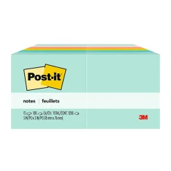 Post-it Post-It Notes<Notes, 3" x 3", Collection, 100 Sheet/Pad, 12 Pads/Pack (654AST)