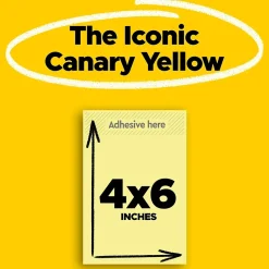 Post-it Post-It Notes<Notes, 4" x 6", Canary Collection, 100 Sheet/Pad, 12 Pads/Pack (659-YW)