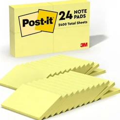 Post-it Post-It Notes<Notes, 3" x 5", Canary Collection, 90 Sheet/Pad, 24 Pads/Pack (65524VADB)