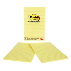 Post-it Post-It Notes<Notes, 5" x 8", Canary Collection, Lined, 50 Sheet/Pad, 2 Pads/Pack (663-YW)