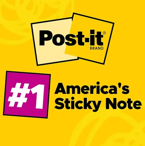Post-it Sticky Notes<Notes, 3" x 5", Canary Collection, Lined, 100 Sheet/Pad, 12 Pads/Pack (635YW)