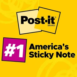 Post-it Sticky Notes<Notes, 3" x 5", Canary Collection, 100 Sheet/Pad, 12 Pads/Pack (655-YW)