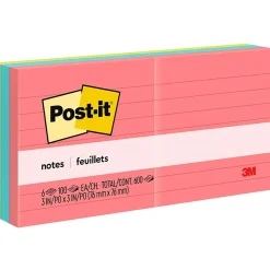 Post-it Post-It Notes<Notes, 3" x 3", Collection, Lined, 100 Sheet/Pad, 6 Pads/Pack (6306AN)