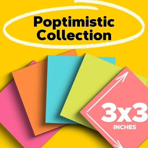 Post-it Post-It Notes<Notes, 3" x 3", Collection, 100 Sheet/Pad, 18 Pads/Pack (65418CTCP)