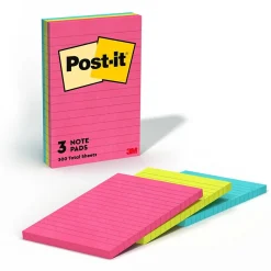 Post-it Post-It Notes<Notes, 4" x 6", Collection, Lined, 100 Sheet/Pad, 3 Pads/Pack (6603AN)