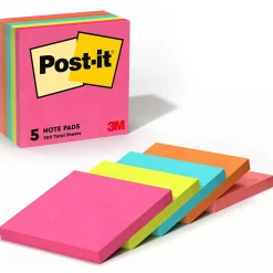 Post-it Post-It Notes<Notes, 3" x 3", Collection, 100 Sheet/Pad, 5 Pads/Pack (6545PK)