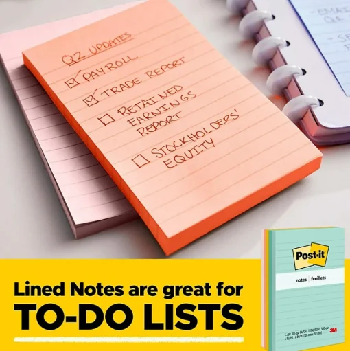 Post-it Post-It Notes<Notes, 3" x 3", Collection, 100 Sheet/Pad, 5 Pads/Pack (6545PK)