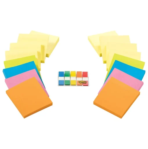 Post-it Post-It Notes<Notes Combo Pack, 3" x 3", Assorted Collection, 90 Sheet/Pad, 16 Pads/Pack (654-16SSCY-B)