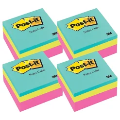 Post-it Post-It Notes<Notes Combo Pack, 3" x 3", Assorted Collection, 400 Sheet/Pad, 4 Pads/Pack (MMM2027RCR-4)