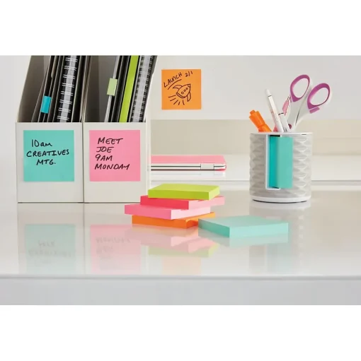 Post-it Pop-Up Dispensers<Pop-up Dispenser for 3" x 3" Sticky Notes, White/Grey (ABS-330-W)