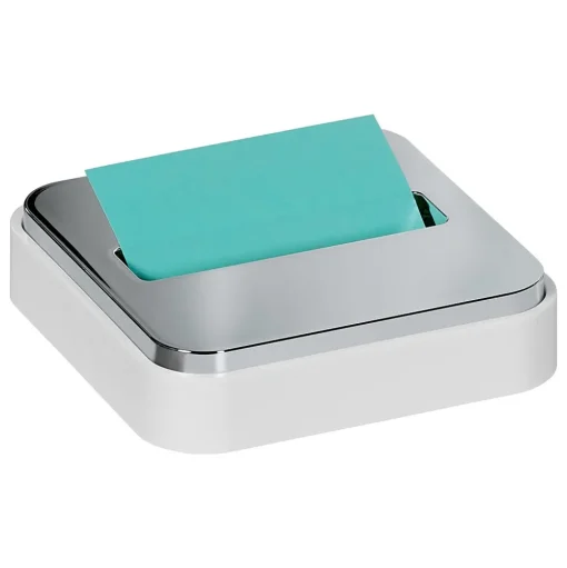 Post-it Pop-Up Dispensers<Pop-Up Dispenser for 3" x 3" Notes, Metallic/White (STL-330-W)