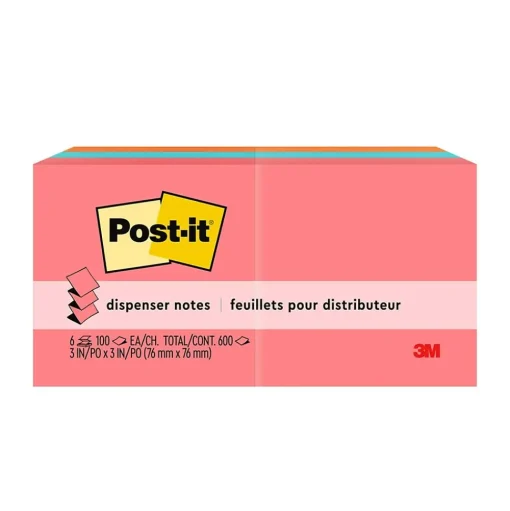 Post-it Post-It Notes<Pop-up Notes, 3" x 3", Collection, 100 Sheet/Pad, 6 Pads/Pack (R330-AN)