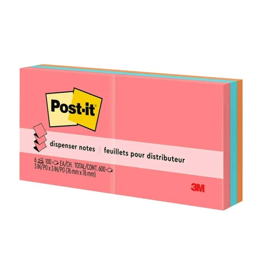 Post-it Post-It Notes<Pop-up Notes, 3" x 3", Collection, 100 Sheet/Pad, 6 Pads/Pack (R330-AN)