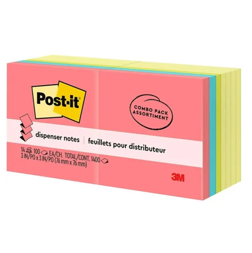 Post-it Post-It Notes<Pop-up Notes, 3" x 3", Poptimistic Collection, 100 Sheet/Pad, 14 Pads/Pack (R33014YWM)