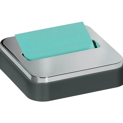 Post-it Pop-Up Dispensers<® Pop-up Notes Dispenser for 3" x 3" notes, Black with Steel Top (STL-330-B)